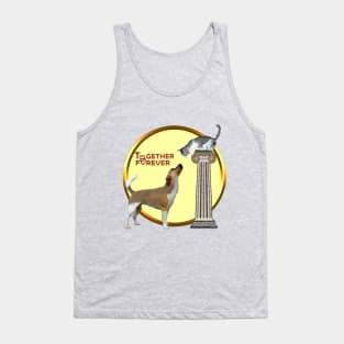 Cat and Dog, Together Forever, Golden Circle Tank Top